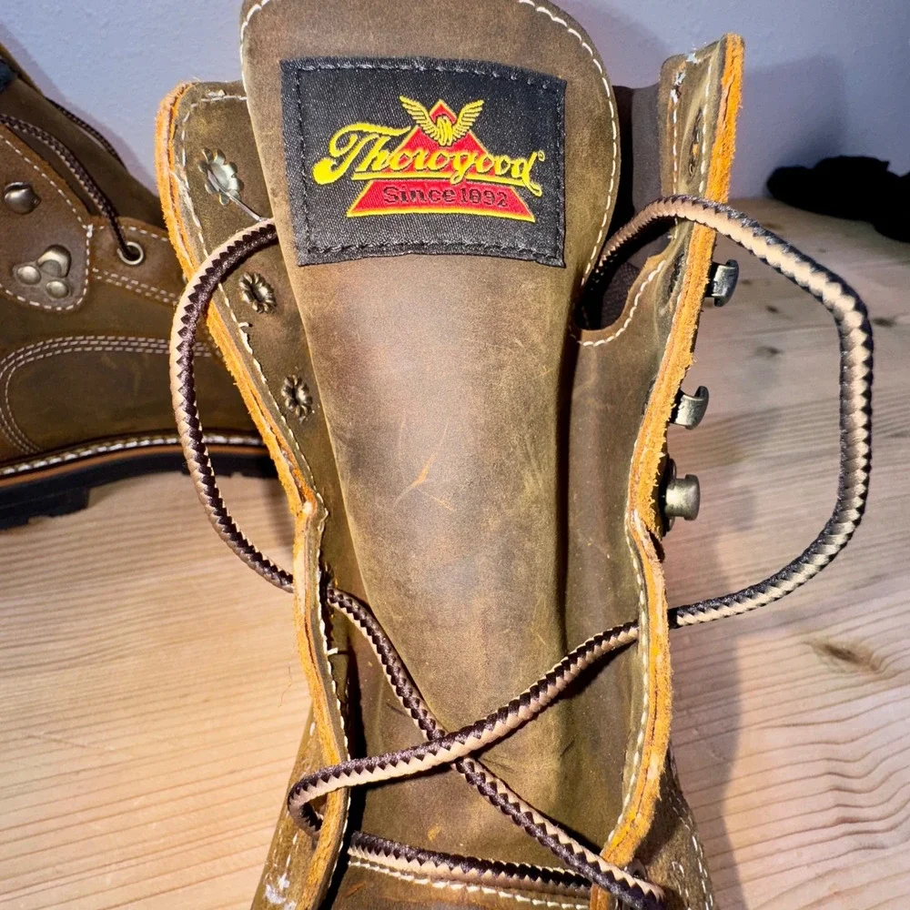 Thorogood 804-4144 Waterproof Work Boots Size 9D EH‎ SR Steel Toe ASTM
